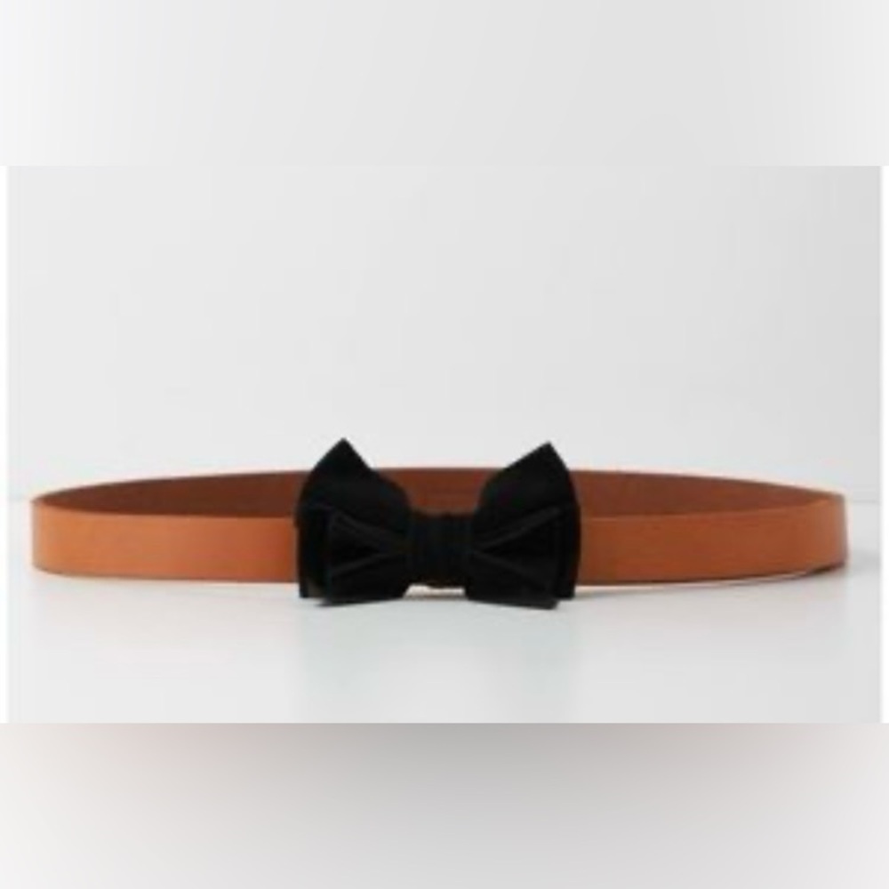Anthropologie Brown Suede Bow Belt NWT M